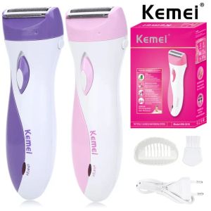 Shavers Kemei KM3018 Electric Rechargeable Lady Shaver Hair Remover Epilator Painless Shaving Wool Scraping EU For Whole Body Use