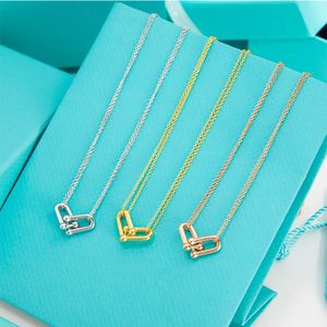 Fashion brand U-shaped necklace luxury jewelry charm necklace 18K gold necklace brand designer necklace classic S925 sterling silver necklace