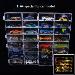 Bins Toy Car Model Surage Box Przezroczysty akrylowy wyświetlacz pudełko na modelu pudełka figurka dla 1/64 Diecast Model Toy Car