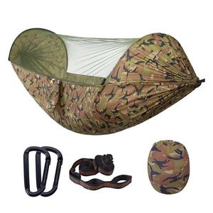 Camp Furniture 2023 Outdoor Automatic Quick Open Mosquito Net Tent Hammock Водонепроницаемый портативный двойной гамак против москита для садового кемпинга Y240423