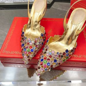 Летние роскошные женщины Vega Crystal Sandals Shose Spell на стразах Уочнение на ногал