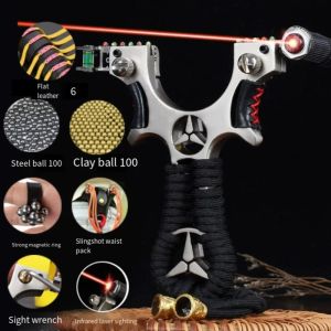 Arrow Hunting Slingshot Big Power Stainless Steel Slingshot with Rubber Band Highquality Hunting Outdoor Adult Competition Game Toy
