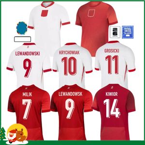 2024 Lewandowski 축구 유니폼 폴로 니아 2025 레드 흰색 grosicki #11 Piszczek Milik Jerseys 축구 남자 셔츠 유니폼 남성 S-XXL 폴란드 24 25