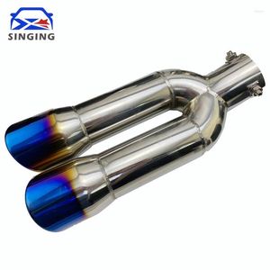 Dual Exhaust Pipe End Tip Stainless Steel Tail Throat Nozzle Cover Muffler Car Accessories Decorative Auto Part