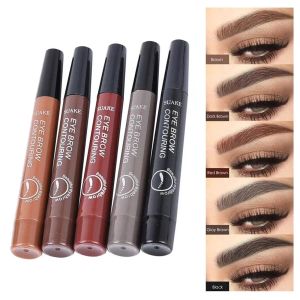 Supply Eyebrow Tint Tattoo Pen 4 Fork Tip Waterproof Eyebrow Pencil Long Lasting Makeup Natural Liquid Brow Pen