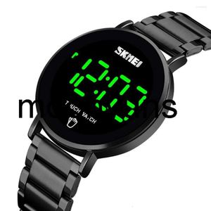 Skmei Uhren Armbanduhren SKMEI Mens Uhren Digital Uhr Luxus -Touchsbildschirm LED LEG -Display elektronische Armbanduhr Edelstahl Männer Uhr hohe Qualität hohe Qualität