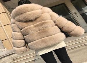 Fox Fur Coat Women Winter Fashion Fake Fluffy Fox Fur Jacket with Hood Outfit Hoodies Genuine men madefFur Hooded Coat Female Y0904326560