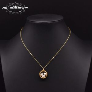 Necklaces GLSEEVO Handmade Original Design Natural Fresh Water White Pearl Pendant Necklace For Women Girl Lovers' Engagement Gift GN0163