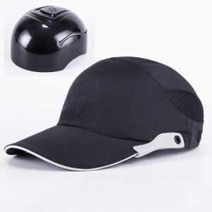 Tillbehör Män svart säkerhetsbump lock med reflekterande ränder lätt och andningsbar hård hatthuvudskydd lock