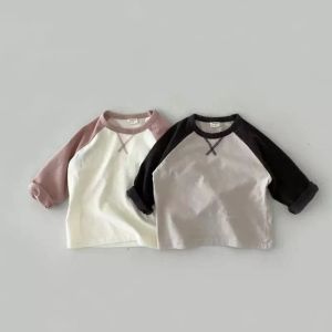 Tops 2022 Spring New Baby Long Sleeve T Shirt Cute Infant Cotton Tops Baby Boy Girl Casual Tshirt Loose Kids Bottoming Tees Clothes