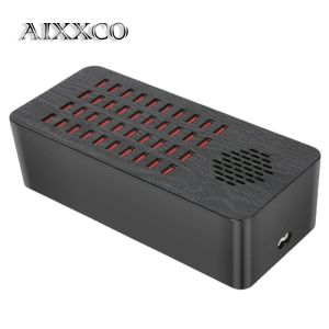 Hubs Aixxco 200W USB Charger 40Ports Hub 5V40A Universal Wall Desktop Fast Charging Station Dock For Mobile Phone Charger Adapter