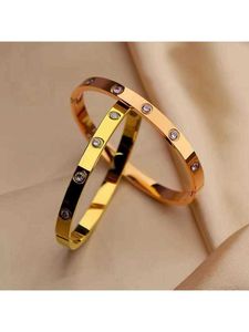 Designer charm Carter nail fashion couple gold love full diamond bracelet male stainless steel ten Bracelet titanium female