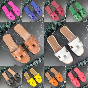 2024 neuer Stil bester Qualität Designer Sandal Lady Outwear Freizeit Urlaubsstrand Folien Flat Bottom Pantoffeln Mode echte Lederschuhe für Frauen Größe 35-42