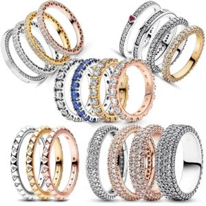 Bands Neue Original Frauen doppelt hochwertige Zirkonring DIY Light Luxury Charme Schmuckgeschenk