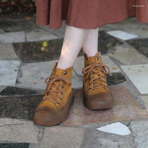 Boots Women Ankle Leather Khaki Army Casual Shoes For Flat Heels Handmade Genuine Riding Knight Brand 2024