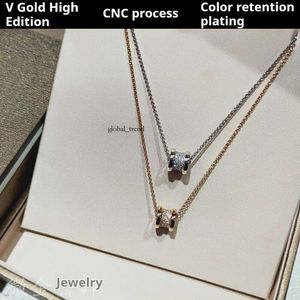 Necklace V Gold High Edition Small Waist Necklace for Women Thick Plated 18K Rose Gold Premium Light Luxury Small Waist Pendant Collar Chain 766