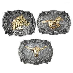 Gürtel Vintage Western Gürtelschnalle Langes Hornmetall für Männer Cowboy Big Dropship
