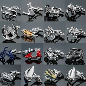 Links Factory Direct Vendas Motorcicletas Biciclas Carros de corrida CUFFLINKS Modelagem de animais Camisas francesas masculinas Links de punho por atacado