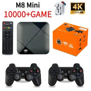 Консоли M8 Mini Video Game Console 10000 Games Football Racing Slumber 64GB 4G 4K Game Stick для GBA CP1 Android TV Box