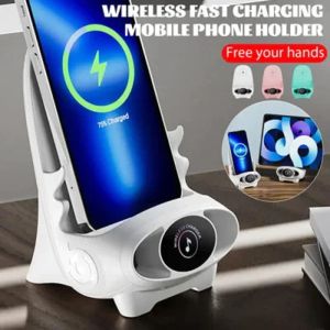 Chargers Magnetic Mini Chair Wireless Fast Charger Phone Stand Holder Uppgraderad trådlös laddstationstelefon med högtalarfunktion
