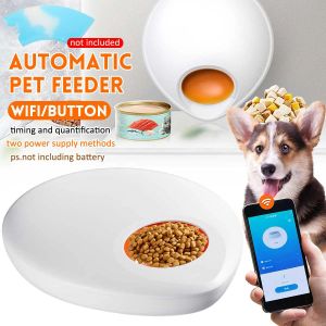 Controle o mais novo alimentador automático de animais de estimação para gatos/cães wifi smart rotenable cães distribuidor de alimentos aplicativo de controle de ração cronometrada gravação