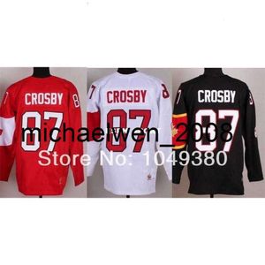 Kob Weng 2016 2014 겨울 #87 Sidney Crosby Hockey Jerseys 저렴한 빨간색 흰색 검은 색 스티치
