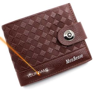 Money Clips 2022 New Short Men Wallets Simple Coin Pocket Name Engraved Male Purses Card Holder Magnetic Buckle Design Slim Mens Wallet Y240422