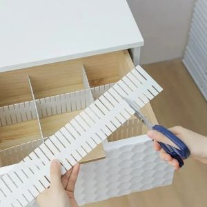 Schubladen 4pcs Einstellbare Schubladen -Teiler DIY Plastikschubladen -Trennschrankschubladen Grid Haushalt unterWoren Socken Lagerorganisator