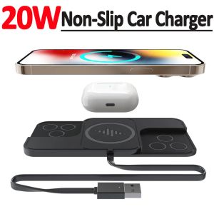 Ladegeräte 20W schnelles Auto Wireless Ladegerät für iPhone 14 13 12 x Samsung Huawei Airpods Telefon Nonslip Schnellauto Wireless Ladeständer