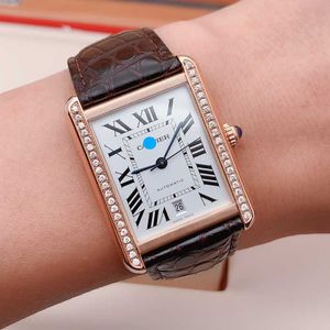 Циферблаты работают автоматические часы Carter Mens Watch Series 18K Rose Gold Diamond Mechanical W5200026