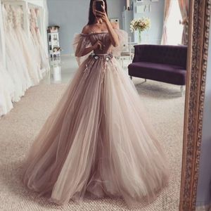 Abiti da sposa principessa Nuovi abiti da sposa in tulle a-line di fiori senza spalline Vestidos de novi Bride Dress Robe de Mariee3380