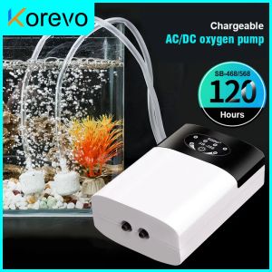 Akcesoria AC/DC 8800MAH Ultra niski hałas Akwarium pompa powietrza zbiornikowa Mini Air Compressor Tlen Pomp Aquarium Fi akadowość