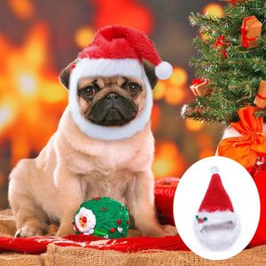 Capinho de chapéu de vestuário de cachorro Capinho CAT CAT Santa bandana Bibs adoráveis bonés de cachorro de estimação para pequenos cães médios gatos acessórios pug vermelho