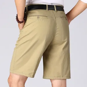 Men's Shorts Cotton Bunsiness Casual Men Boardshorts Classic Knee Length Trousers Male Comfortable Beach Brand Clothing