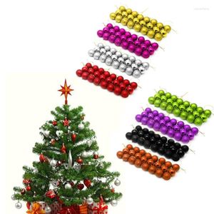 Party Decoration 24pcs Glitter Christmas Balls Xmas Tree Baublebles Hanging Decor Ornament