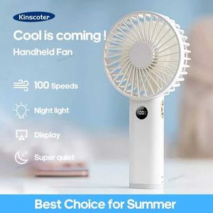 Outros aparelhos novos fãs de mão portáteis portátil mini fã de mão USB 3600mAh Charging Mini Fan com controle de velocidade de velocidade escolar Display Night Light J240423