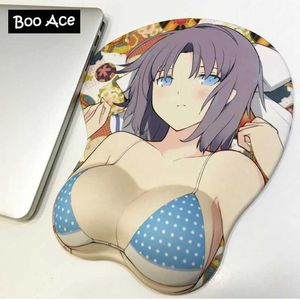 Mouse almofadas de pulso repousa yumi anime 3d oppai mouse pad de pulso y240423