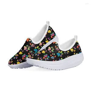 Casual Shoes Whereisart Funny 3D Dog Patttern Summer Mesh Ladies Sneakers Flats Platform Höjd Ökande kvinnlig grossist