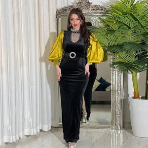 Ethnische Kleidung Velvet Diamant für 2024 elegante Abaya Frauen Muslim Long Maxi Kleid Truthahn Dubai Abendparty Arabische Kleid Vestidos Jalabiya