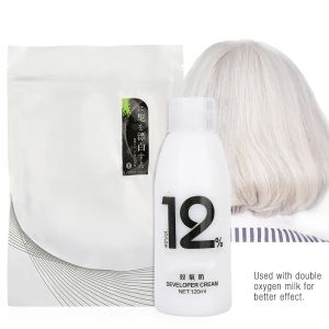 Colorido cabelo branqueamento em pó 100g cor básica Branca Brilhante Brilhante Pacote de Kit