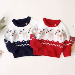 Sweaters Ma Baby 018M Christmas Newborn Infant Baby Boy Girl Knitted Sweaters Autumn Winter Warm Long Sleeve Deer Top Xmas Baby Clothing