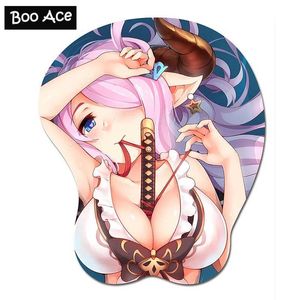 Mouse Pads Wrist Rests Kerasu Anime 3D Mouse Pad Soft Boobs Gaming Mousepad with Wrist Rest Silicone Gel Filled 2way Fabric Y240423