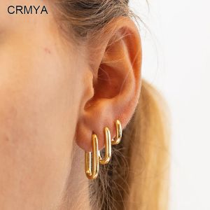 Ohrringe crmya goldplattiert Hoop Ohrring für Frauen Mode Piercing Stud Ohrringe 2022 Party Hochzeitsmodeschmuck Großhandel Großhandel