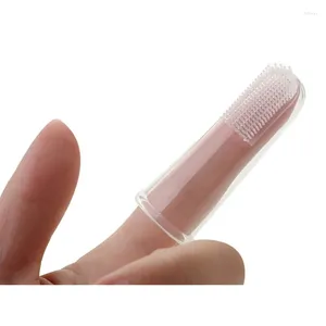 Dog Apparel 1PCS Super Soft Pet Finger Toothbrush Teddy Brush Bad Breath Teeth Care Cat Cleaning Supplies Accessories