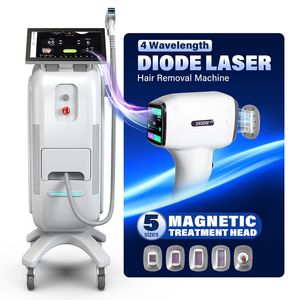 Android 4 Wavelength Diode Hair Removal Equipment Lazer Depilation Beauty Machines Vertical Professional Laser Hair Loss with Cooling System Device 808nm System
