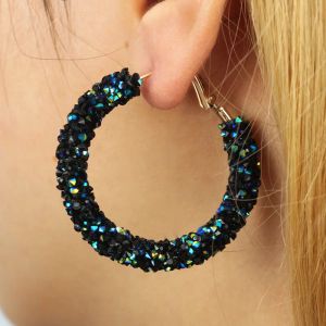 Örhängen ny modehoppörhängen för kvinnor färg bling bling runda geometriska uttalande örhängen smycken för bröllopsfest brincos