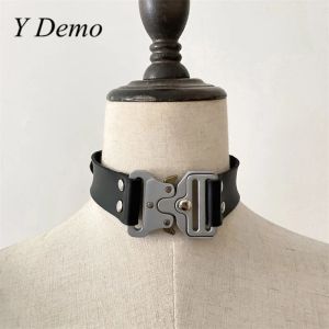 Clips y Demo Punk Metall Edelstahlschnalle Verstellbare Choker Frauen Rock Halskette Party Techwear