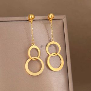 Dangle Chandelier Stainless Steel Earrings Good Luck Pendants Bell Light Luxury Dangle Earrings For Women Jewelry New Trendy d240323