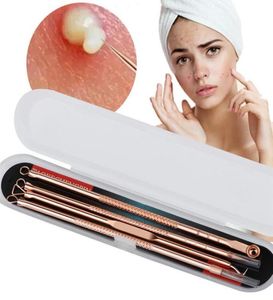 4PCSSET Blackheads Removedor de limpeza comedona acne beleza Ferramenta de extração de limpeza facial Definir Blackhead Blemish Removes Tool3736006