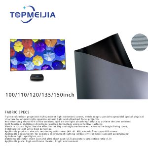 Topmeijia da 100 pollici -150 pollici ALR Proiettore Schermata 16: 9 T Prism Ust Screen Fabric senza telaio